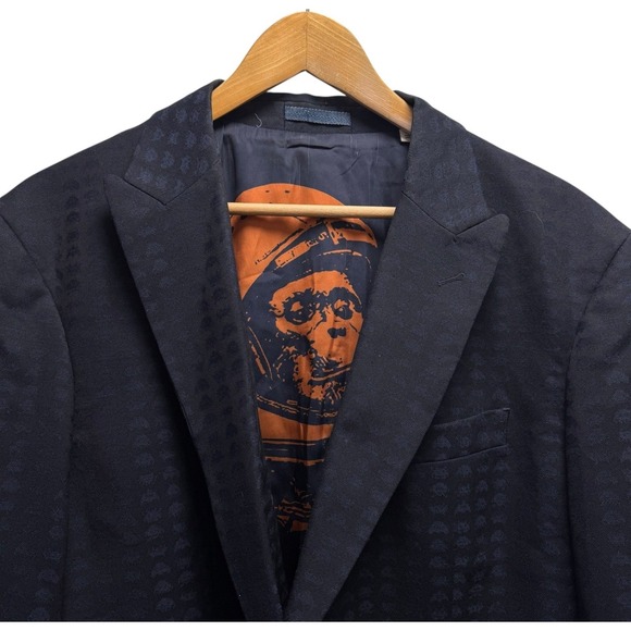 Robert Graham Men's 48 Classic Navy Monterey Alien Space Monkey 2-Button Blazer